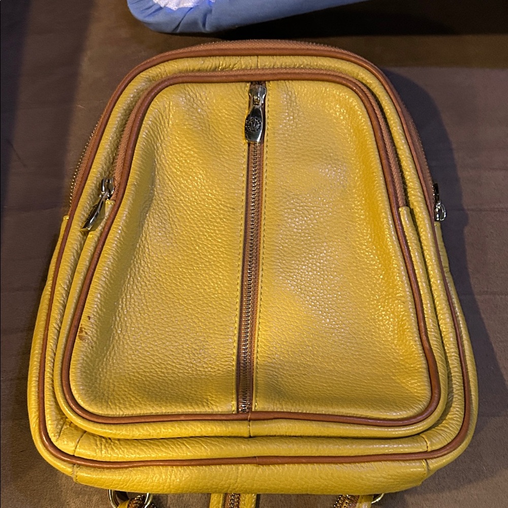 Valentina Yellow Leather Men's Backpack